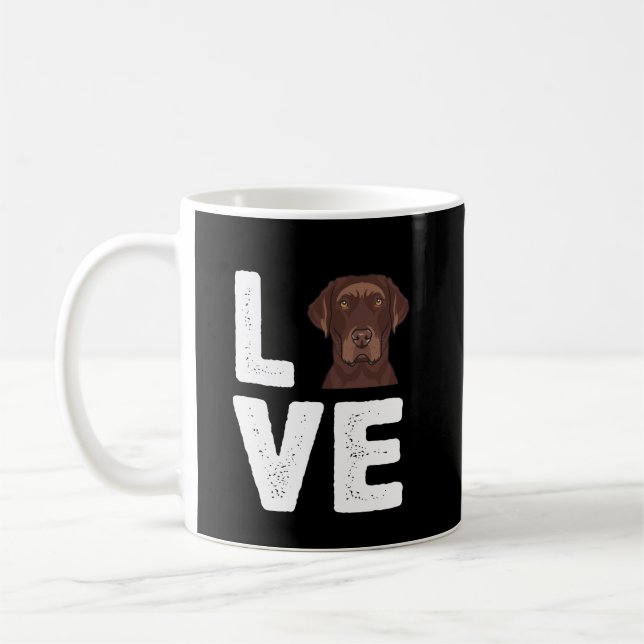 Hund älskare | I Kärlek Chocolate Labrador Kaffemugg (Vänster)