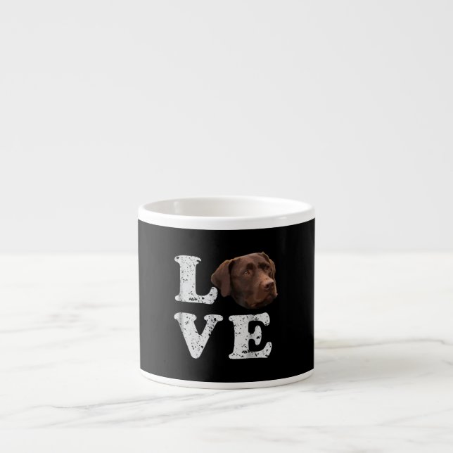 Hund älskare | I Kärlek Chocolate Labrador Retriev Espressomugg (Framsidan)