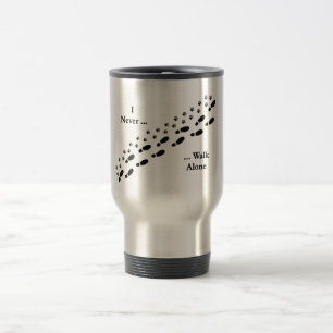 Hund älskare jag går aldrig den ensamma Pawprint Resemugg