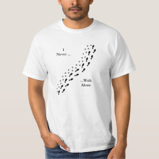 Hund älskare jag går aldrig den ensamma Pawprint Tee
