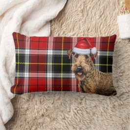 Hund älskare jul Airedale Terrier Helgdag Play Lumbarkudde