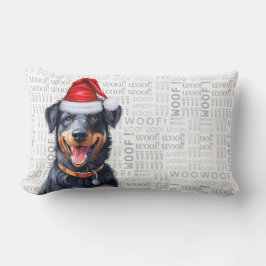 Hund älskare jul Beauceron i en vinterhat Lumbarkudde