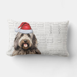 Hund älskare jul Bergamasco Helgdag Lumbarkudde