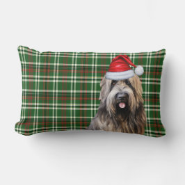Hund älskare jul Briard Shepherd Helgdag Play Lumbarkudde
