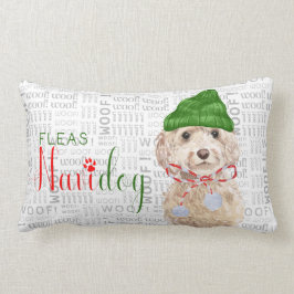 Hund älskare jul Cockapoo Santa Lumbarkudde
