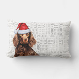 Hund älskare jul Cute Boykin Spain Helgdag Lumbarkudde