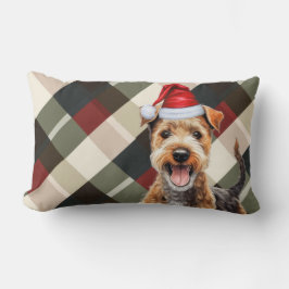 Hund älskare jul Lakeland Terrier Helgdag Play Lumbarkudde