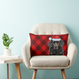 Hund älskare jul Newfoundland Helgdag Play Lumbarkudde