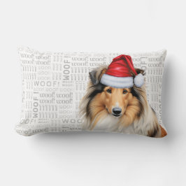 Hund älskare jul Rough Collie Helgdag Lumbarkudde