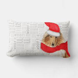 Hund älskare jul Rough Collie Helgdag Lumbarkudde
