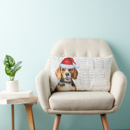 Hund älskare julbeagle i en vinterhatt lumbarkudde