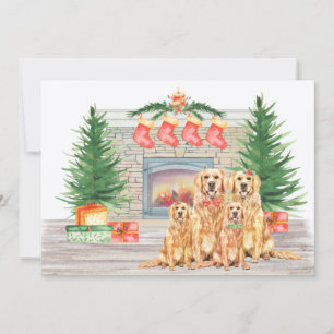 Hund älskare-julen i Golden Retriever Julkort