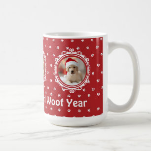 hund älskare-julen i Lycklig under året Kaffemugg