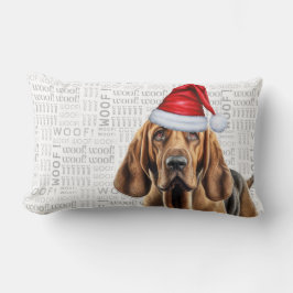 Hund älskare-julklappen Bloodhound Helgdag Lumbarkudde