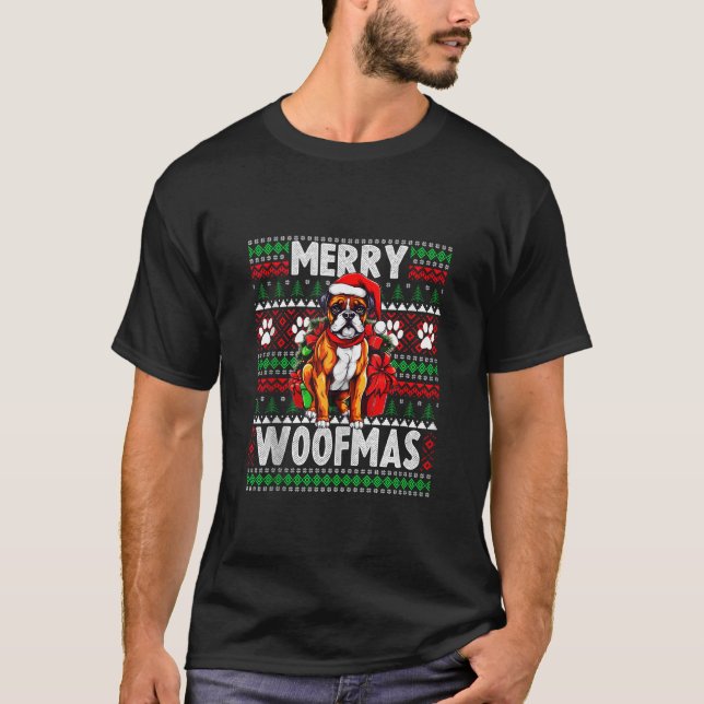 Hund älskare jultomten funy Ugly julsötare B T Shirt (Framsida)