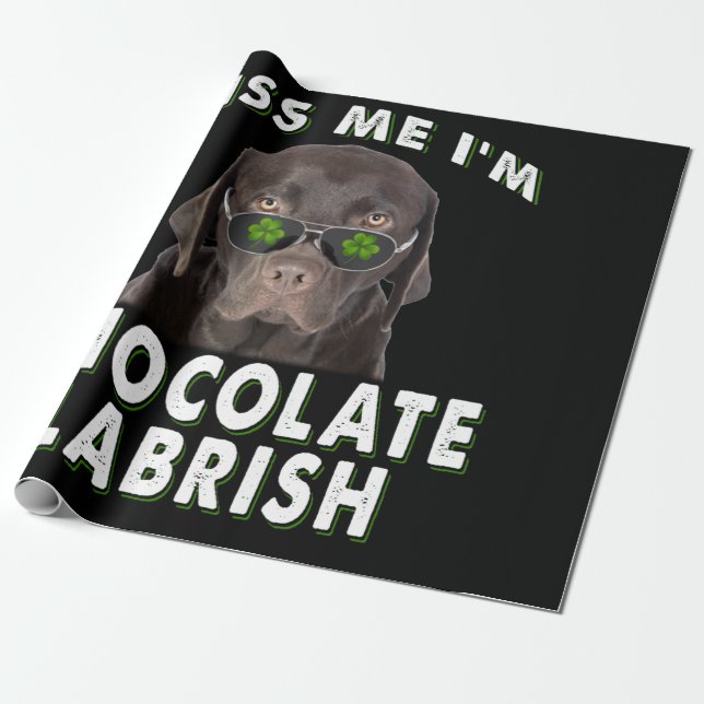 Hund älskare | Kiss Me Jag är Chocolate Labrish Presentpapper (Utrullad)