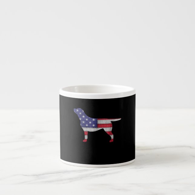 Hund älskare | Labrador Retriever Silhouette USA f Espressomugg (Framsidan)