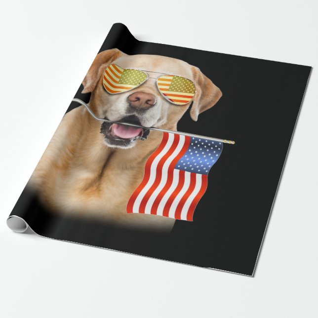 Hund älskare | Labrador Retriever USA flagga Presentpapper (Utrullad)