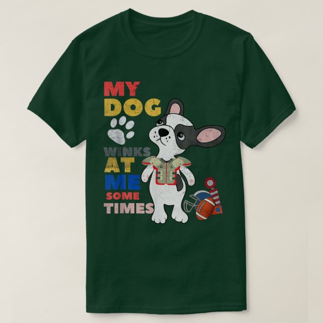 Hund älskare Lustigt mina Hund vid mig ibland Retr T Shirt (Design framsida)
