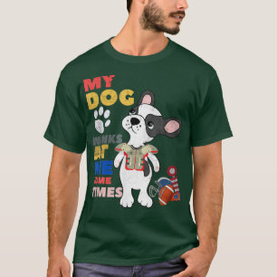 Hund älskare Lustigt mina Hund vid mig ibland Retr T Shirt