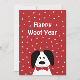 Hund älskare, "Lycklig Woof Year", jul Julkort
