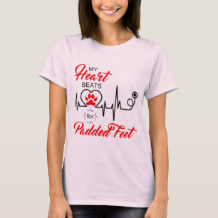 Hund älskare Mina HJÄRTBEATTER FÖR Padd Feet LIGHT T Shirt