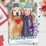 Hund älskare Modern Pet Photo Pawsitively Merry Julkort<br><div class="desc">Vi presenterar vår nya helgdagskort, perfekt för familjer med hårigets vänner! Vår "Pawsitively Merry"-samling har en mängd roligt och festliga utformningar som visar dina älskade husdjur på ett sött och lekfullt sätt. Oavsett om du har en hund eller en katt kan du välja mellan ett urval av moderna, roliga, reflekterande,...</div>