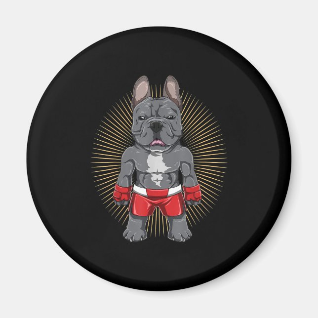 Hund älskare | Modig Fransk Bulldog Fighter Magnet (Framsidan)