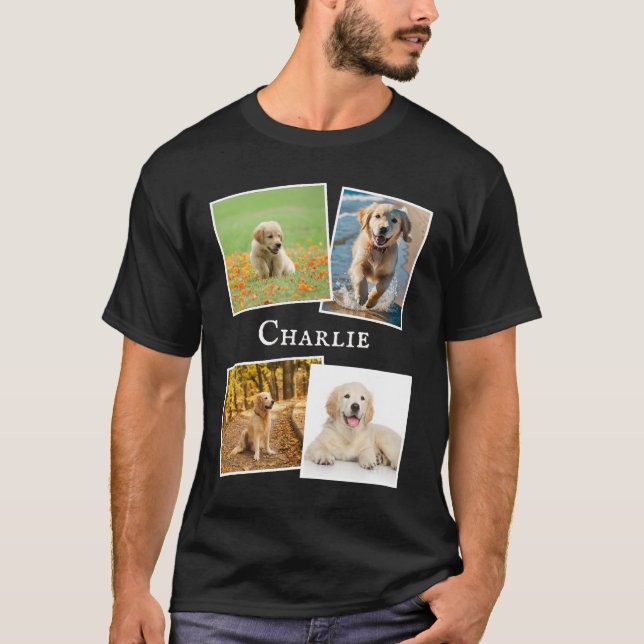 Hund älskare multiPhoto Pet Collage Anpassningsbar T Shirt (Framsida)