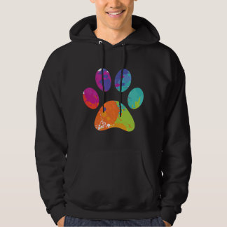 Hund älskare Painter Hund Paw Print Paint Splatter Hoodie