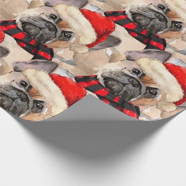 Hund älskare Patterned Fransk Bulldog Jul Presentpapper (Hörn)