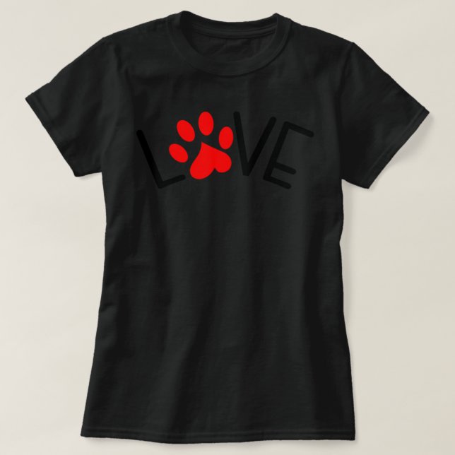 Hund Älskare Paw Skriv ut Hund av Päls Rädding Hea T Shirt (Design framsida)