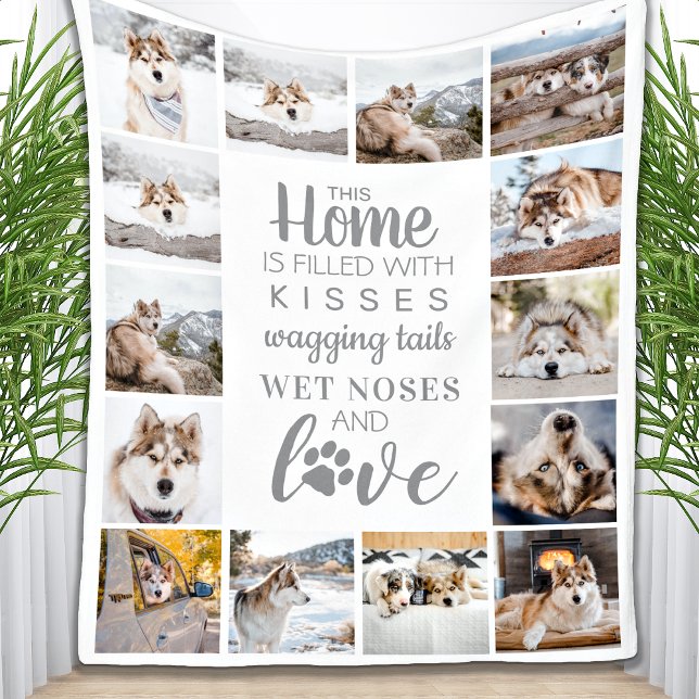 Hund älskare Personlig Pet Photo Collage Fleecefilt (Skapare uppladdad)