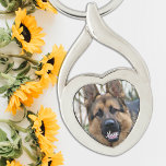 Hund älskare Personlig Pet Photo Twisted Heart Silverfärgad Nyckelring<br><div class="desc">Bär med dig husdjuret överallt med den här anpassningsbarna. Ett måste finnas för varje hund och hund! Nyckelkedja för Pet Photo i hund älskare Personlig</div>