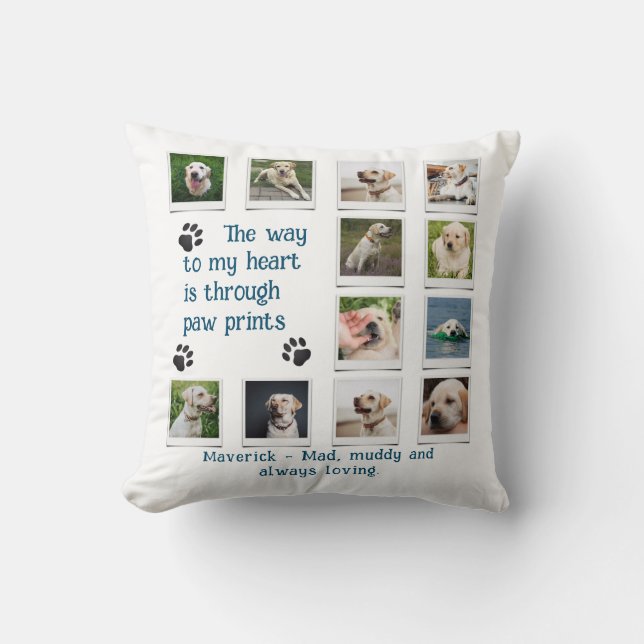 Hund älskare Pet Photo Collage Kudde (Framsida)