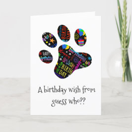 Hund älskare Pets Tass Lägg till ett Namn Grattis Kort