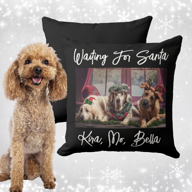 Hund älskare Photo jul Kudde (Dog Lover's Photo Christmas Throw Pillow)