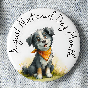 Hund älskare Pin - Nationell Hund Månad augusti Knapp