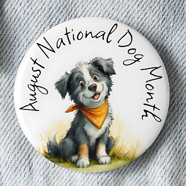 Hund älskare Pin - Nationell Hund Månad augusti Knapp (Skapare uppladdad)