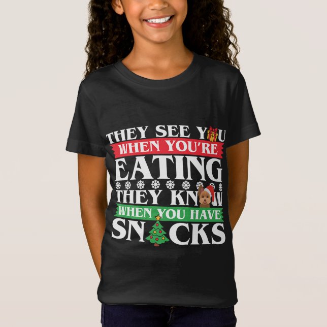 Hund älskare-presenter - jul i Yorkie T Shirt (Framsida)