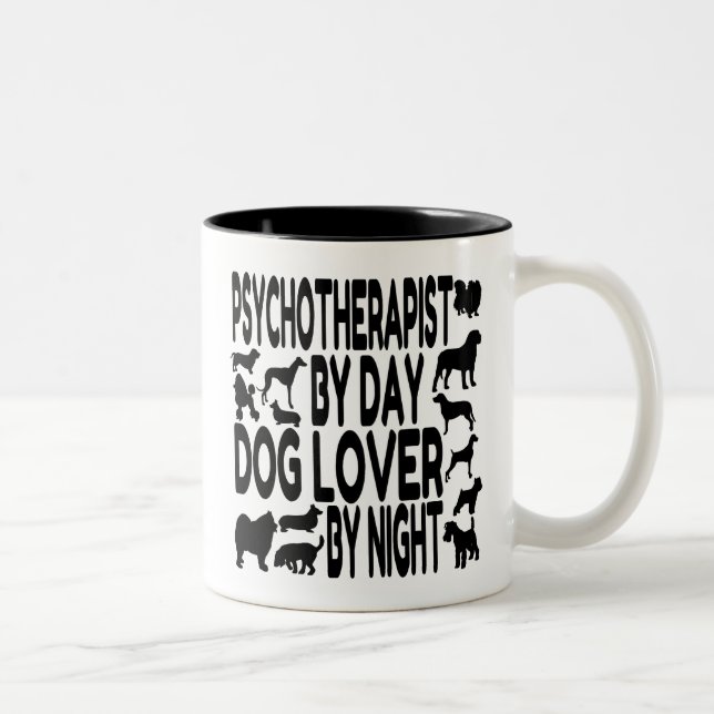 Hund älskare Psykoterapist Två-Tonad Mugg (Höger)