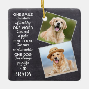 Hund älskare Quote Keepsak Personlig Pet Photo Julgransprydnad Keramik