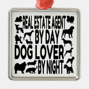 Hund älskare Real Gods Agent Julgransprydnad Metall