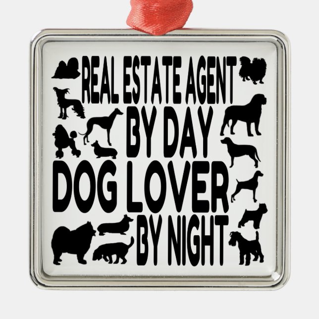 Hund älskare Real Gods Agent Julgransprydnad Metall (Framsidan)