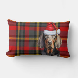Hund älskare, Red Black Coonhound Play Lumbarkudde
