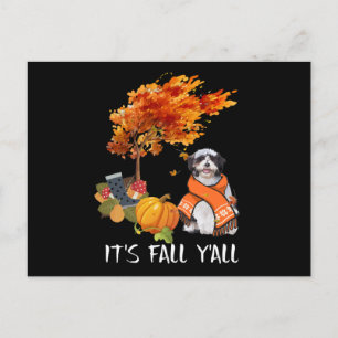 Hund älskare Shih Tzu är Fall Yall Helg Vykort