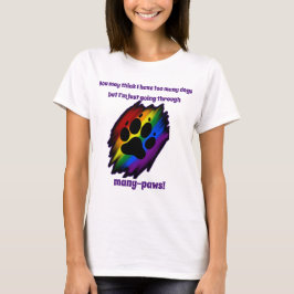 Hund älskare-shirt många tassar rainbow pawprint t shirt
