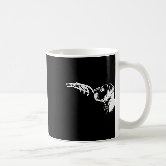 Hund älskare Skeleton Hand Boop Funny Halloween La Kaffemugg (Höger)