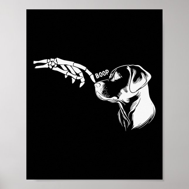 Hund älskare Skeleton Hand Boop Funny Halloween La Poster (Framsidan)