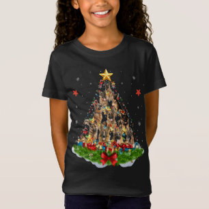 Hund älskare tysk Shepherd Julgran Julafton del T Shirt